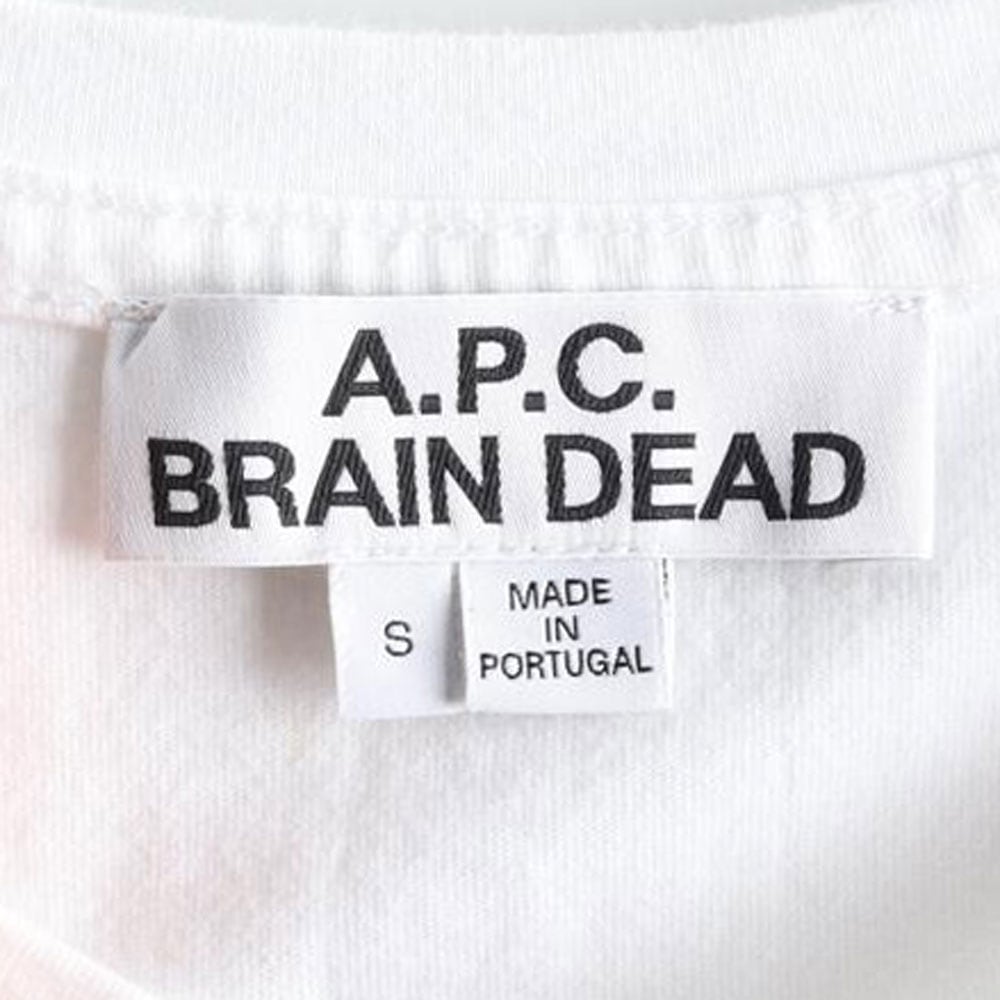 아페쎄A.P.C. x Brain Dead 화이트 반팔 라운드 티셔츠 상세 이미지 5