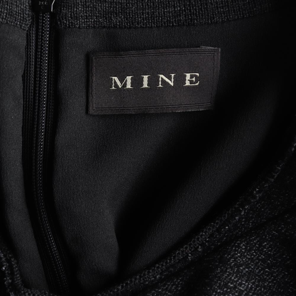 마인 울61 블랙 긴팔 플레어 니트원피스 상세 이미지 5