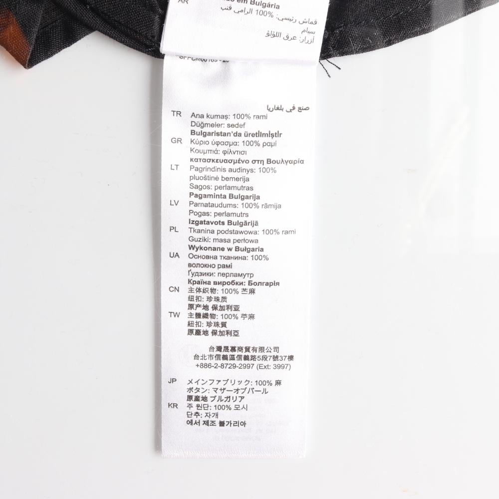 산드로 린넨100 블랙 반팔 카라 셔츠 블라우스 상세 이미지 6