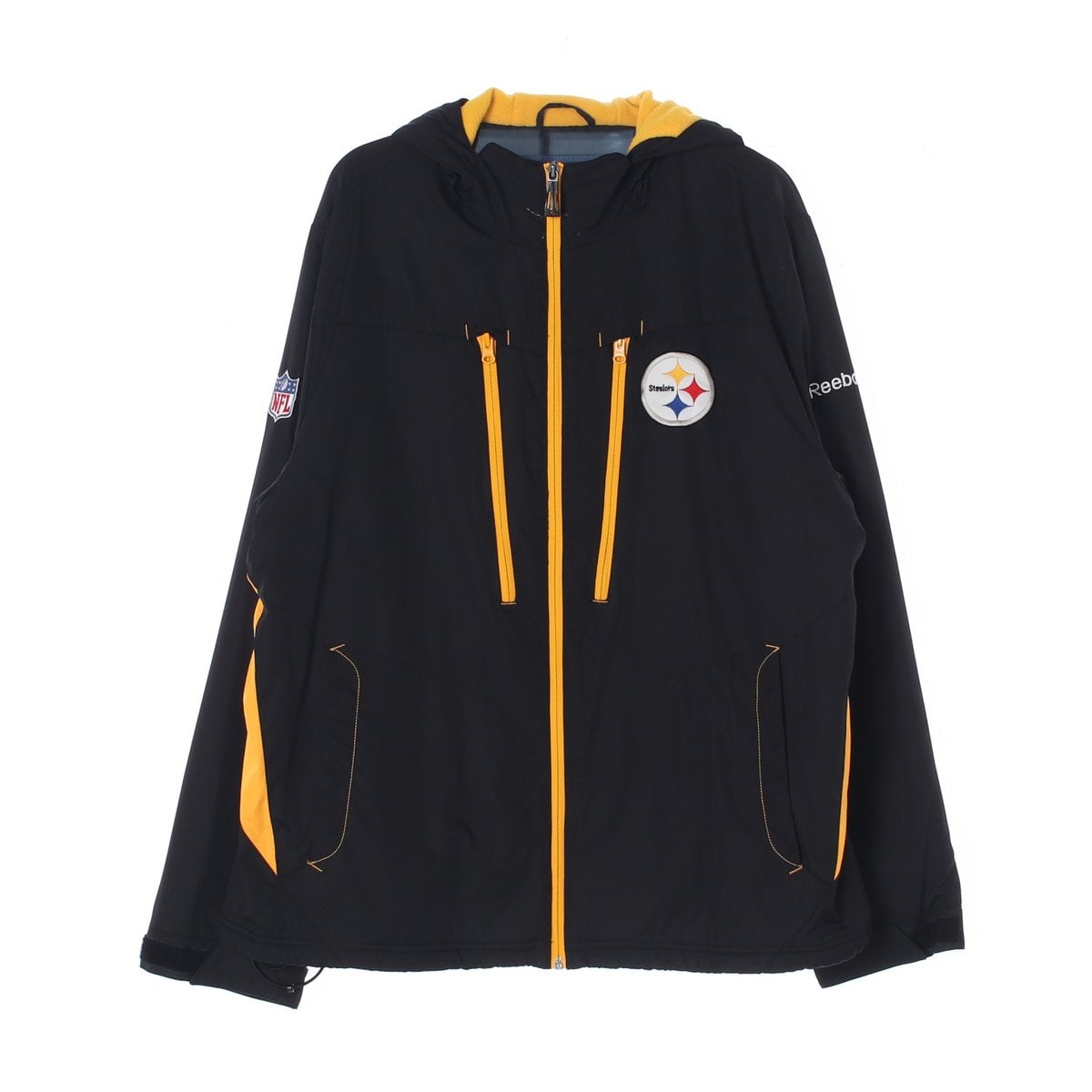 리복NFL 노랑 플리스 안감 블랙 후드 집업재킷 이미지 1