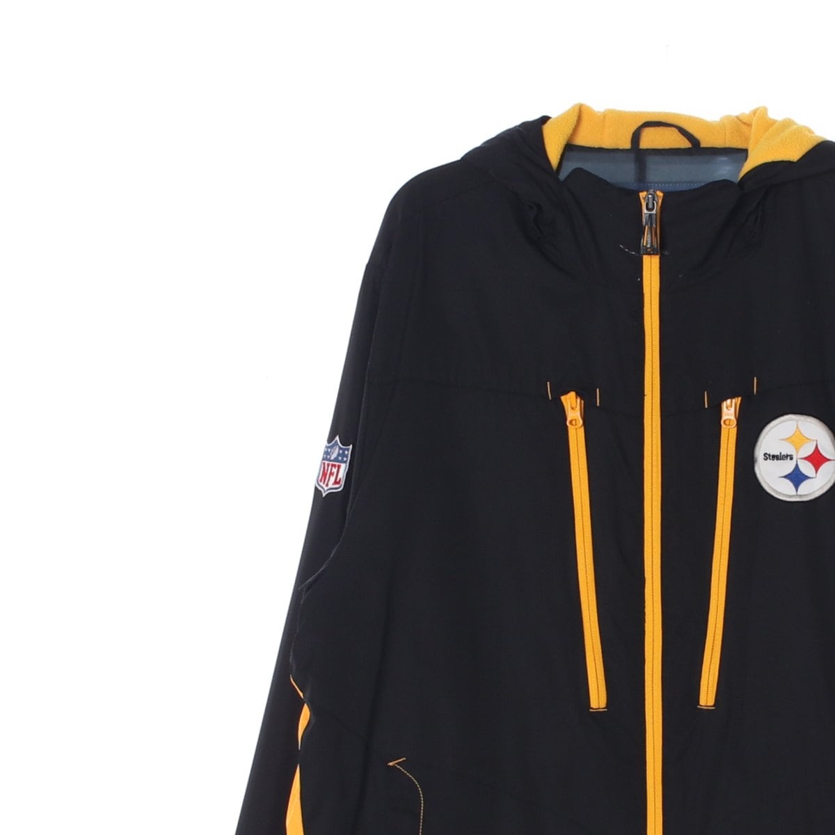 리복NFL 노랑 플리스 안감 블랙 후드 집업재킷 상세 이미지 2