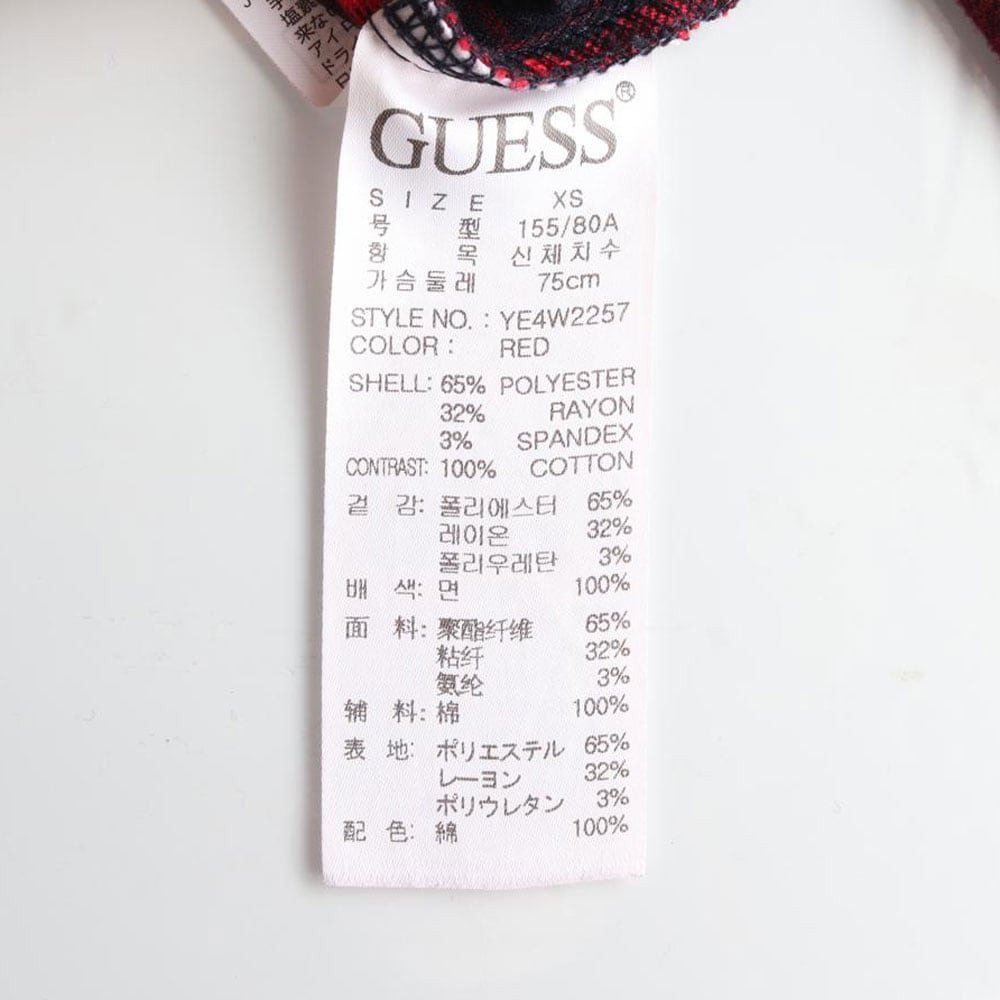 게스 레드 체크 별장식 포켓 셔츠 상세 이미지 6
