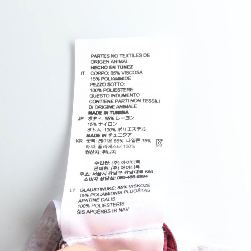 산드로 레드 리본 타이 플리츠 레이어드 롱 셔츠원피스 상세 이미지 6