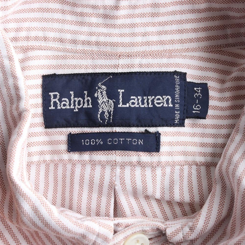 폴로 랄프 로렌 베이지 스트라이프 코튼 셔츠 상세 이미지 5