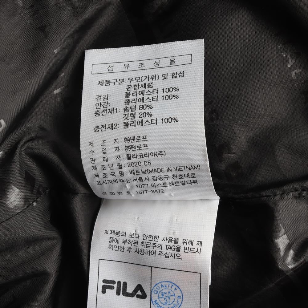 휠라 블랙 구스다운 빅로고 패딩 상세 이미지 7