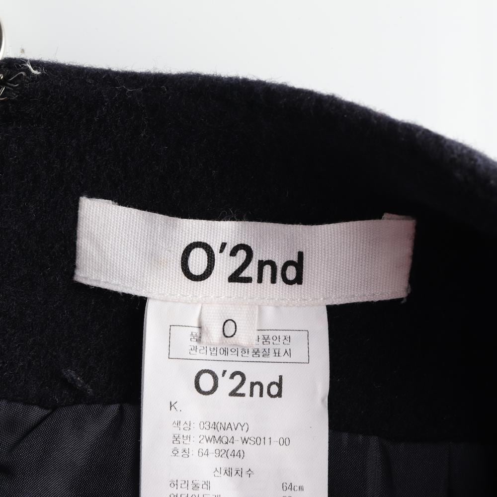 오즈세컨 울61 네이비 버건디 리본 드레이프 스커트 상세 이미지 5