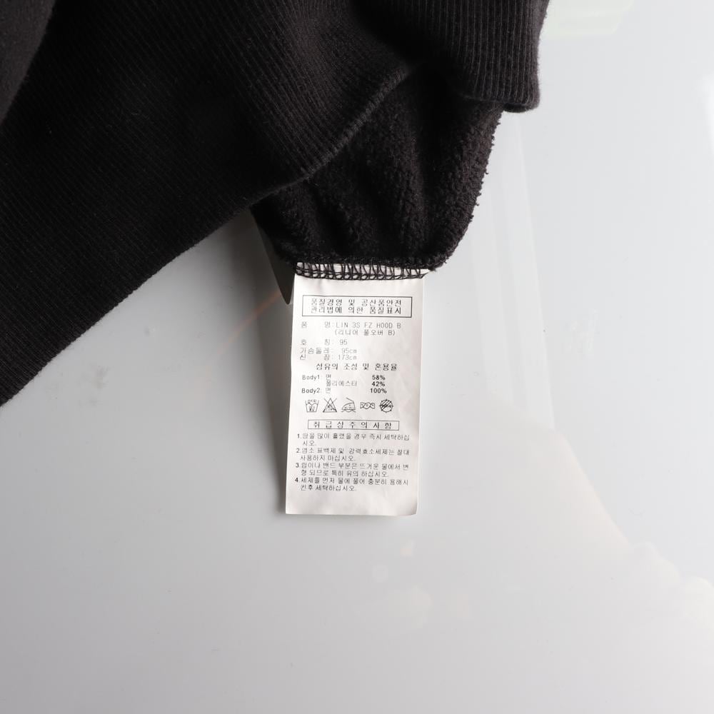 아디다스 블랙 빅로고 기모 후드 집업 티셔츠 상세 이미지 6