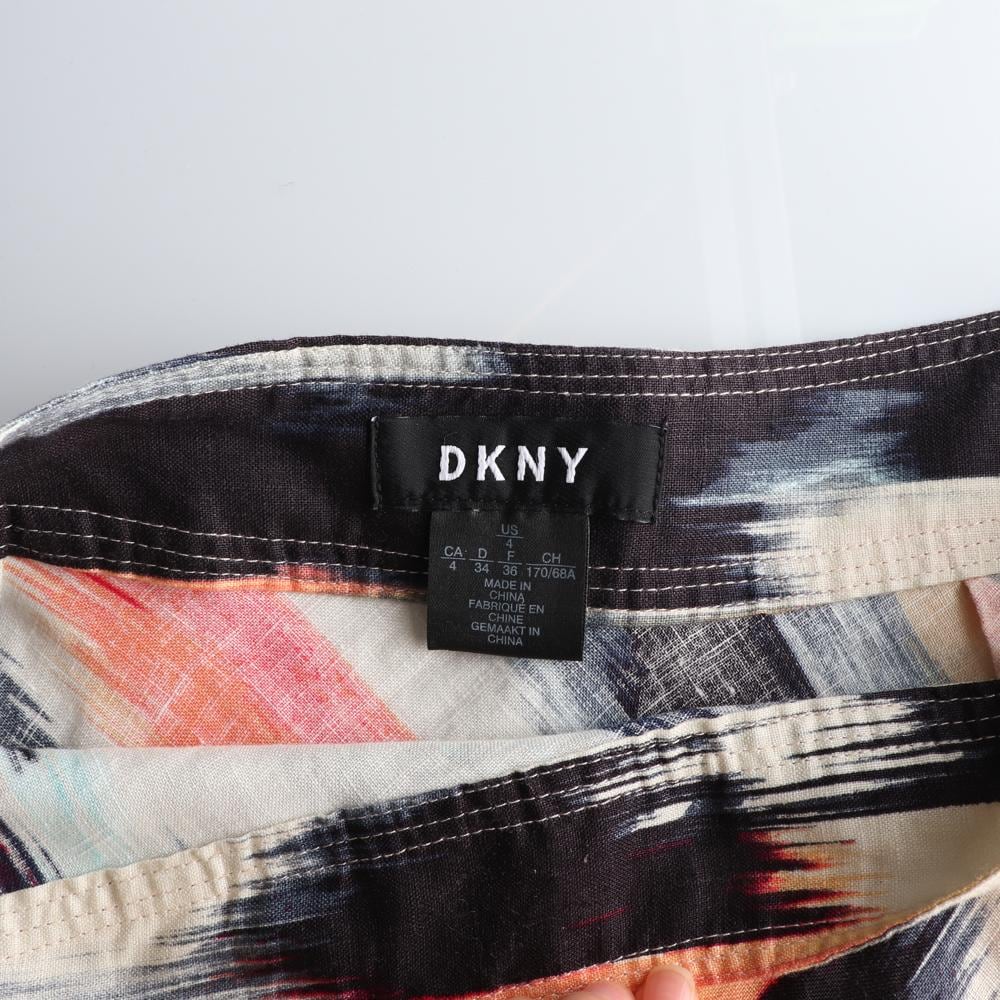 DKNY디케이엔와이 린넨100% 페인팅 랩 롱스커트 상세 이미지 5