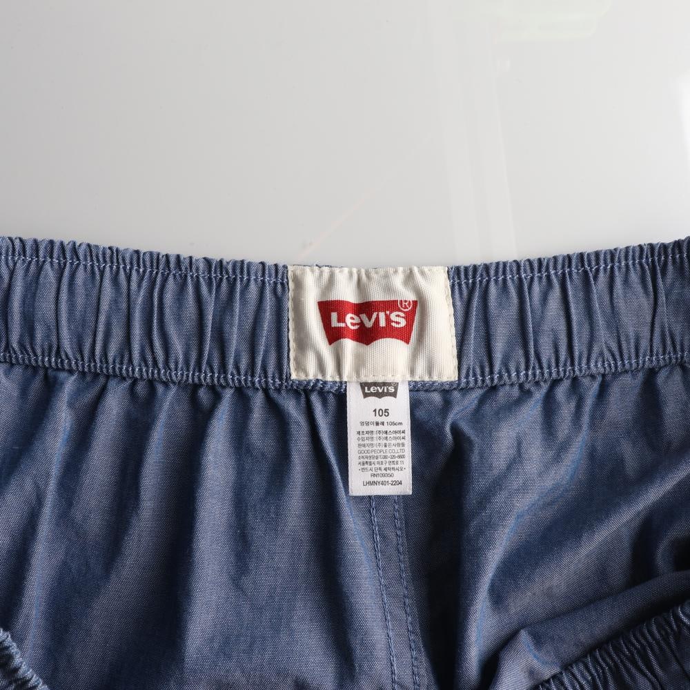 리바이스 블루 데님라이크 밴딩 쇼츠 반바지 스웨트팬츠 이미지 5