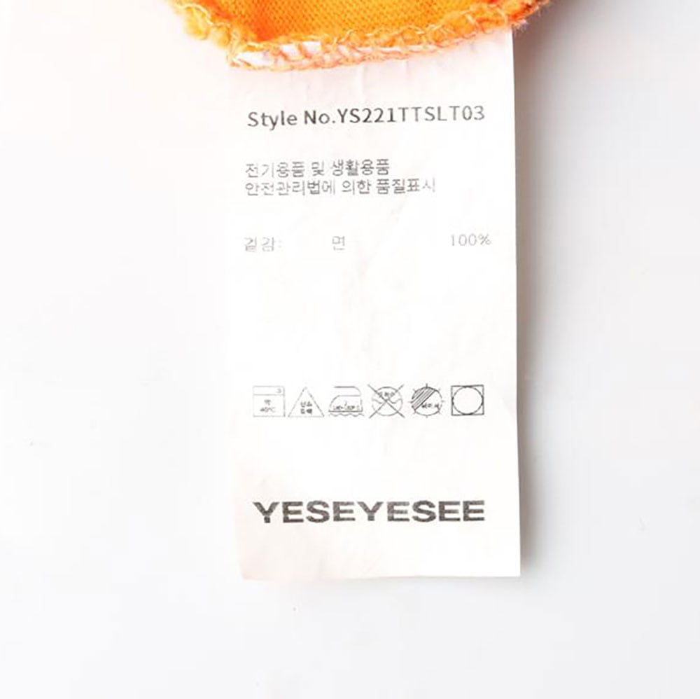 예스아이씨 로고 프린팅 오렌지 긴팔 티셔츠 상세 이미지 6