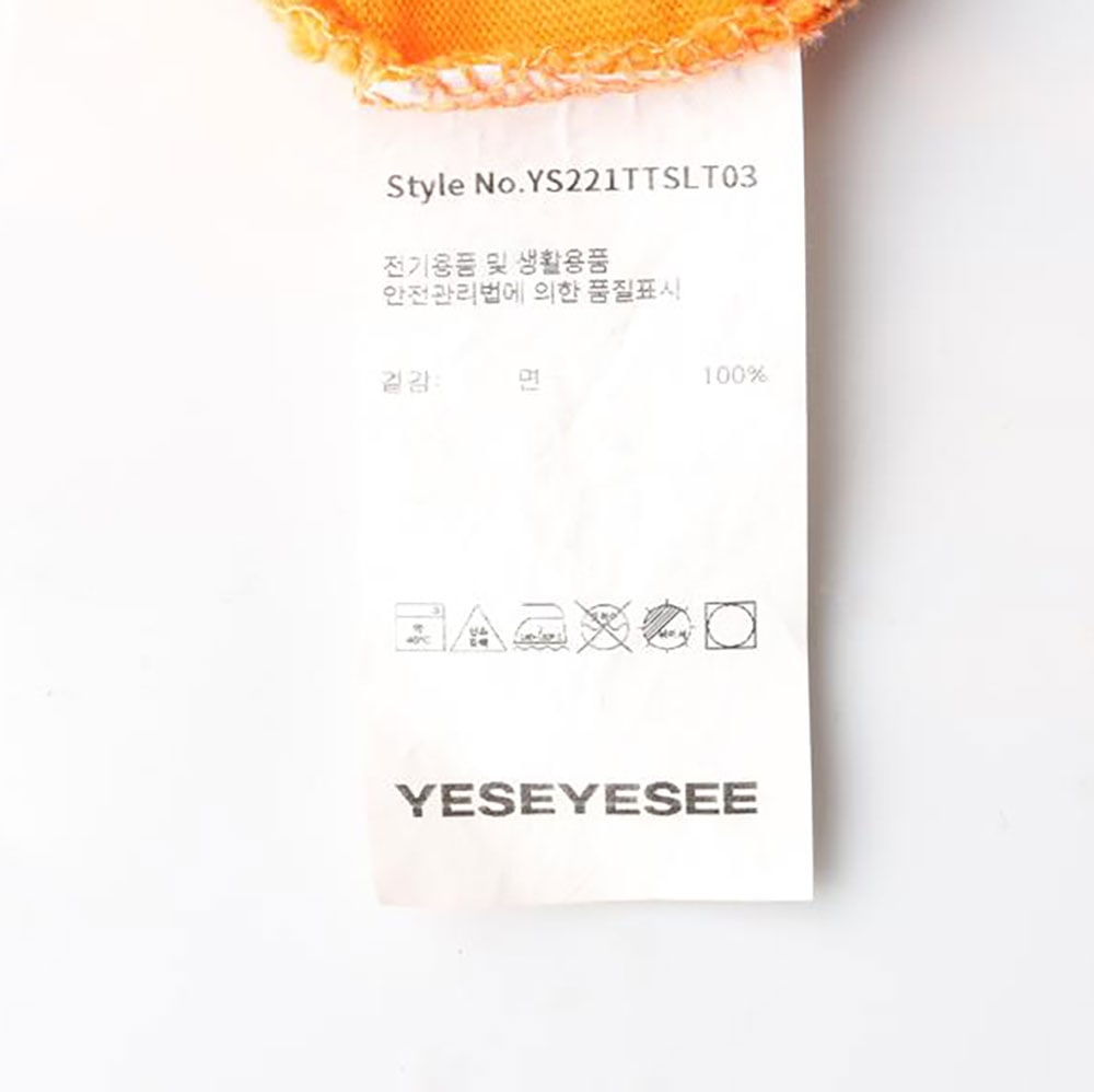 예스아이씨 로고 프린팅 오렌지 긴팔 티셔츠 이미지 6