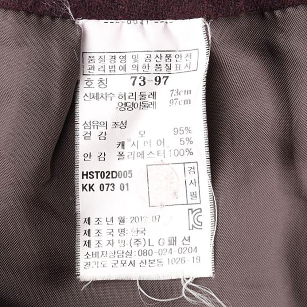 헤지스 울캐시미어100% 브라운 체크 랩 미니스커트 상세 이미지 6