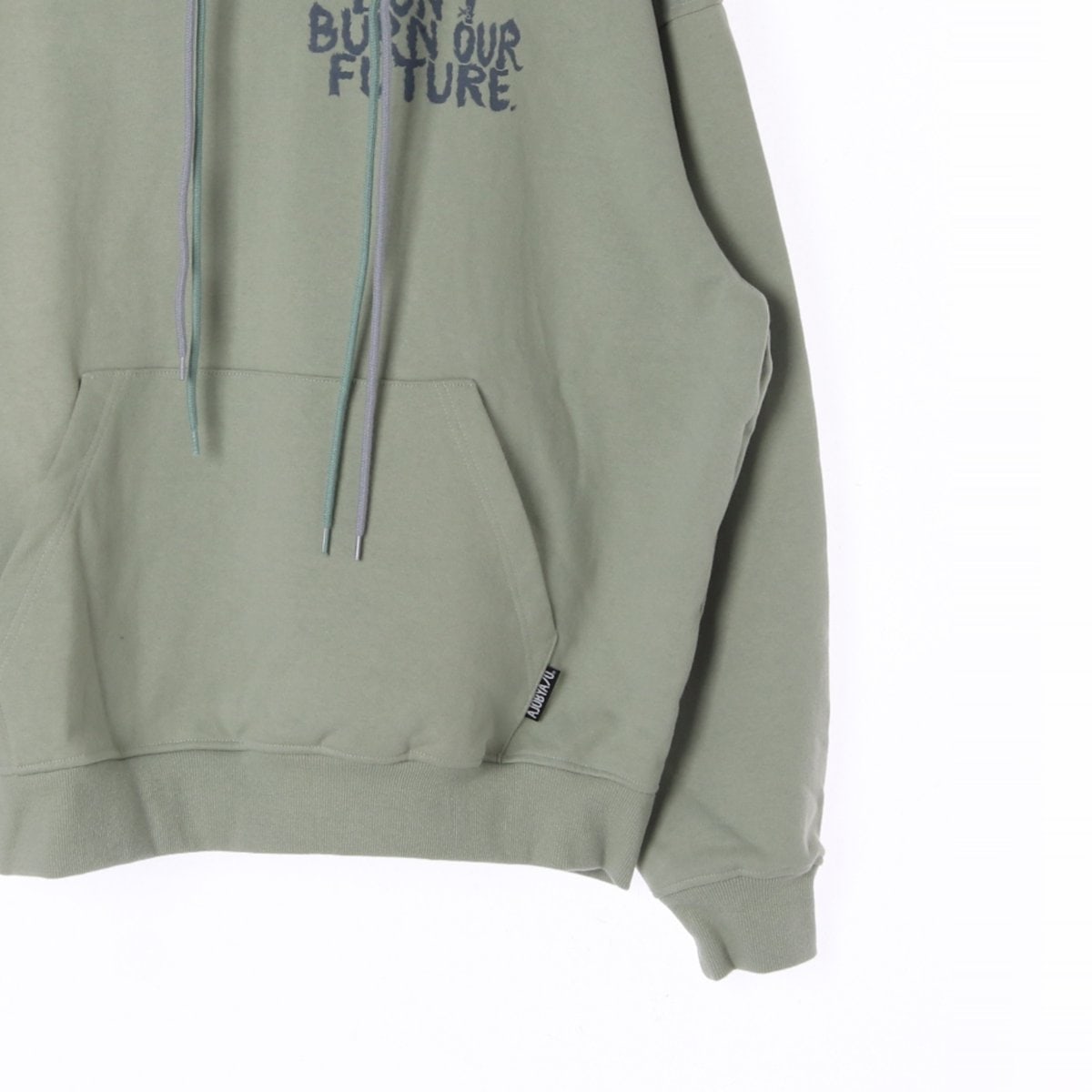 (새상품)아조바이아조 그린 슬로건 후드 티셔츠 이미지 3