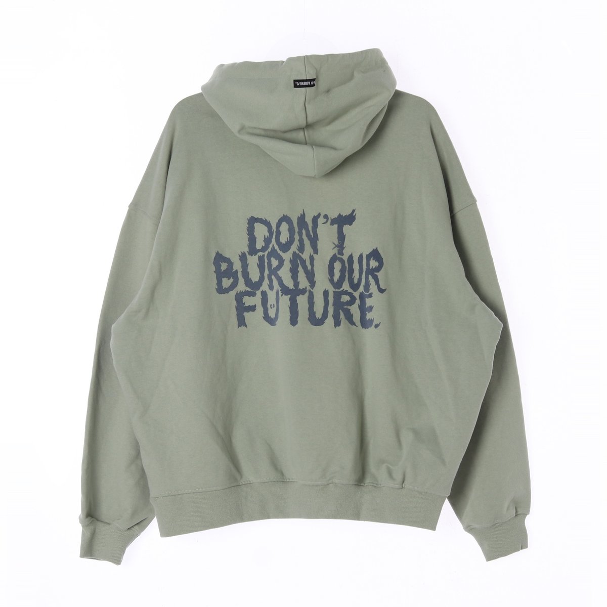 (새상품)아조바이아조 그린 슬로건 후드 티셔츠 이미지 4