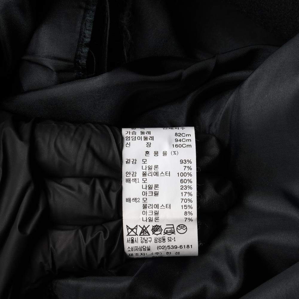 시스템 울98% 네이비 배색 사선 집업 코트 상세 이미지 7