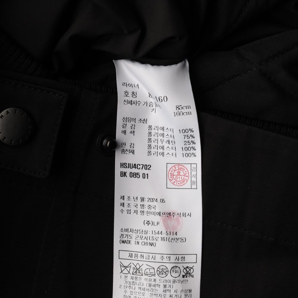헤지스 24FW 워크 숏 재킷 블랙 상세 이미지 7