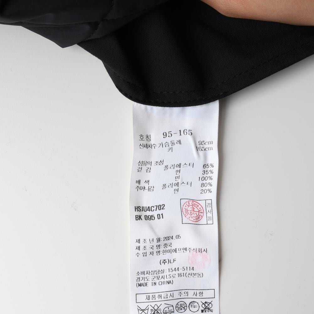 헤지스 블랙 퀼팅 안감 워크 숏 집업재킷 상세 이미지 7