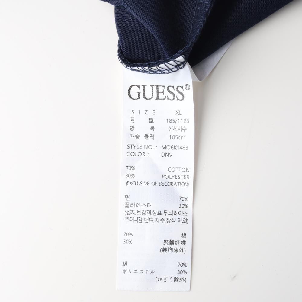 게스 네이비 백프린팅 반팔 크루넥 티셔츠 이미지 6