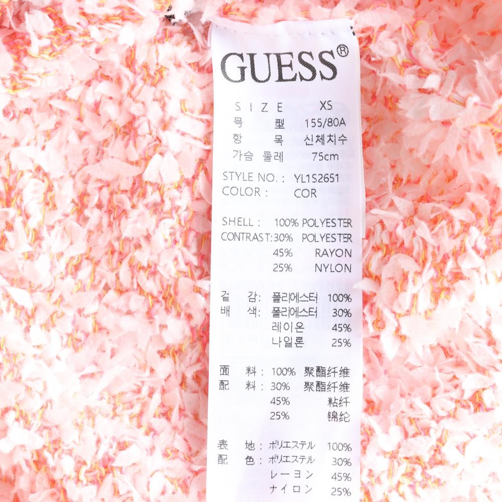 게스 벚꽃핑크 날개사 트위드 스타일 수지 가디건 상세 이미지 6