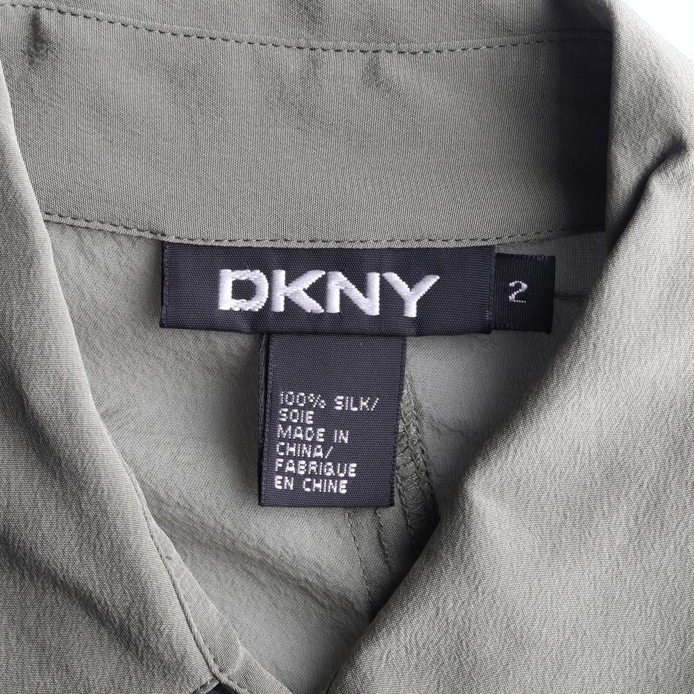 DKNY디케이엔와이 그린 시스루 셔링 긴팔 셔츠 상세 이미지 5