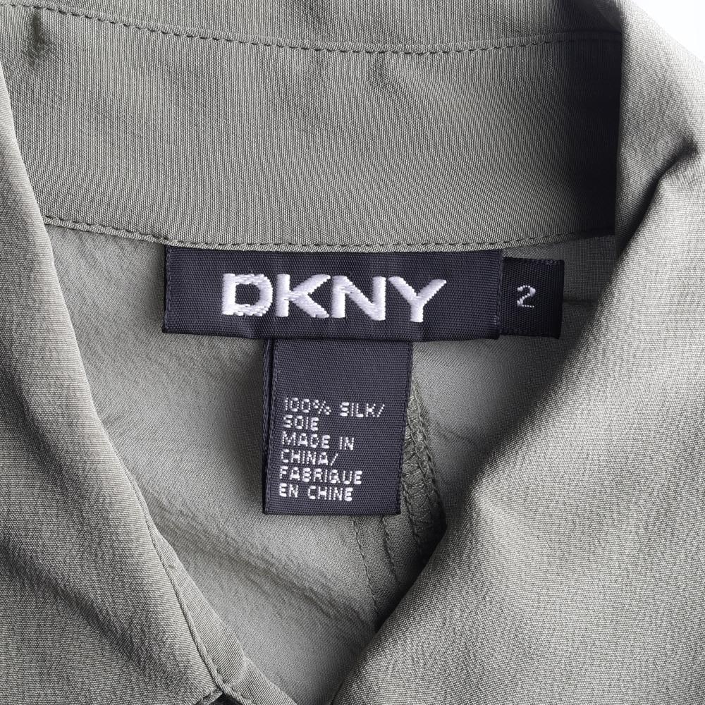 DKNY디케이엔와이 그린 시스루 셔링 긴팔 셔츠 이미지 5