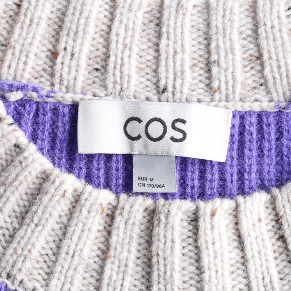 코스 울100% 퍼플 배색 럭비 니트 스웨터 이미지 5