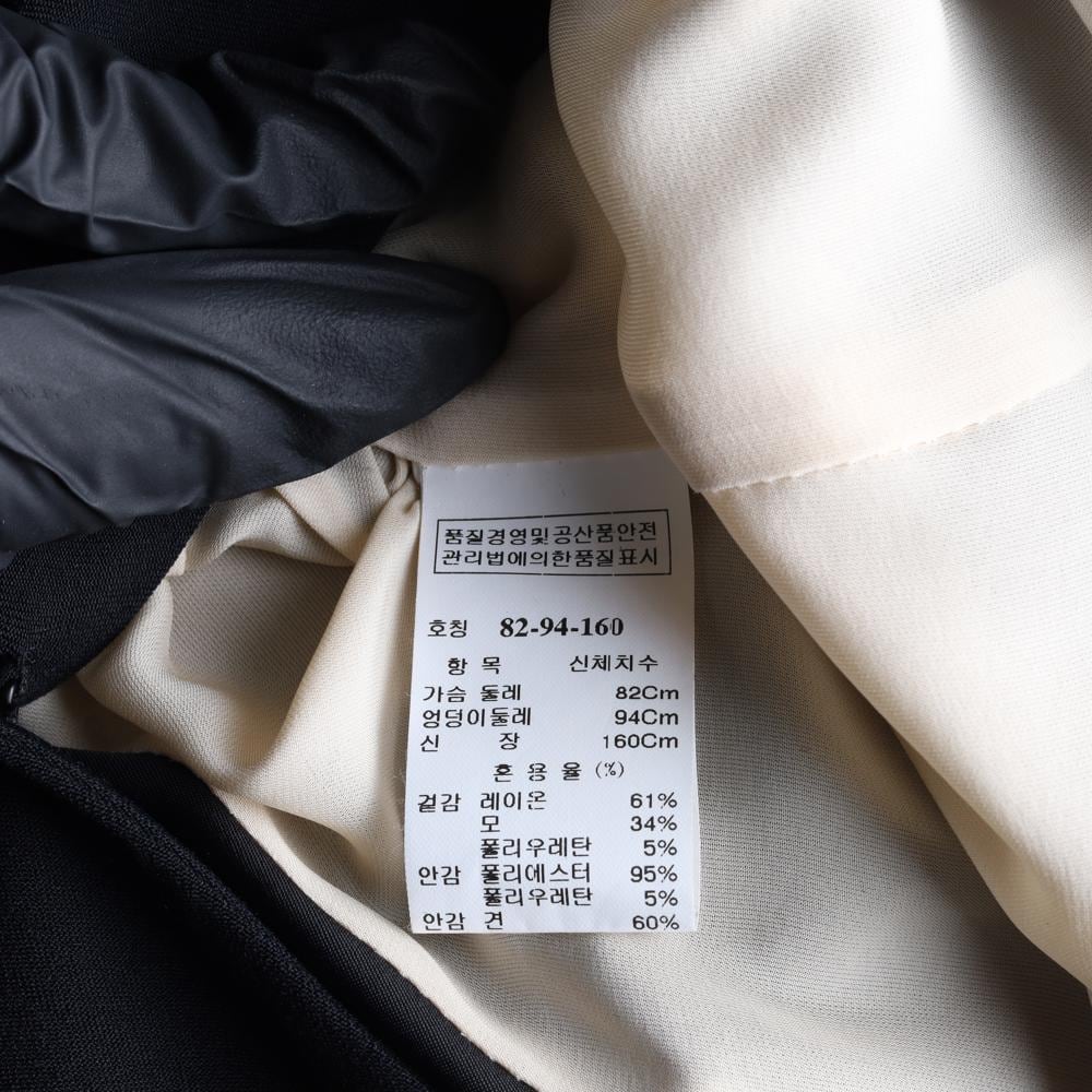 타임 울블랜드 배색 머플러 카라 재킷 상세 이미지 7