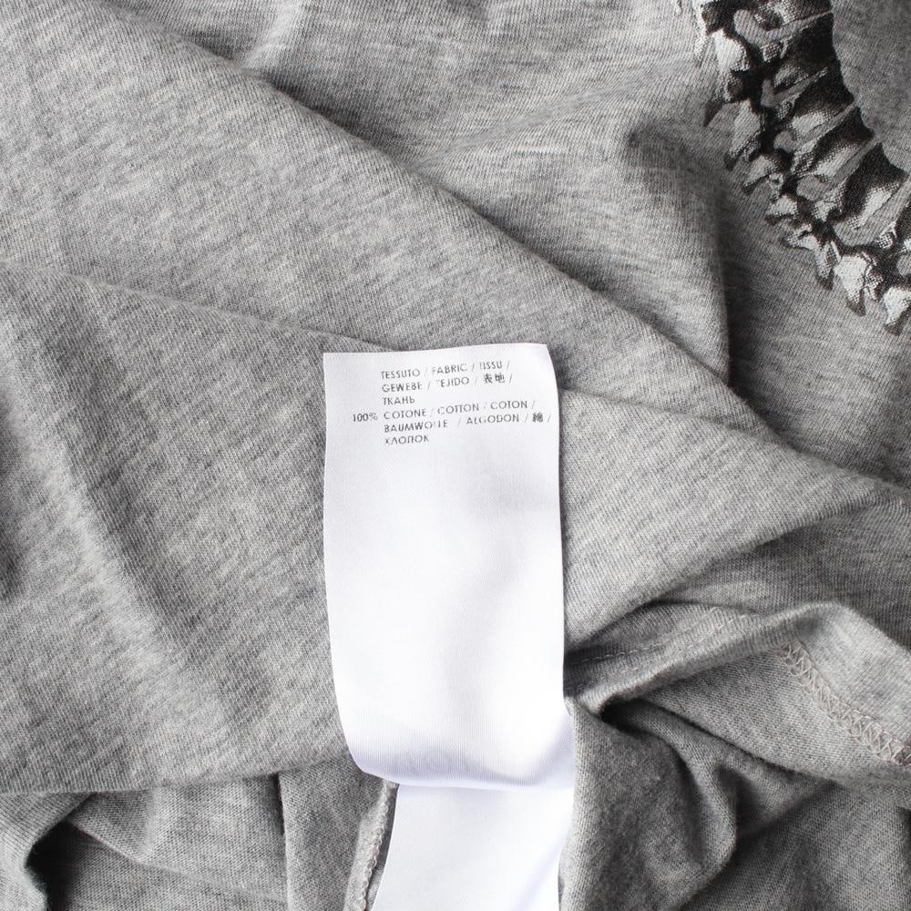 알렉산더 맥퀸 본프린팅 브이넥 반팔 티셔츠 그레이 이미지 6