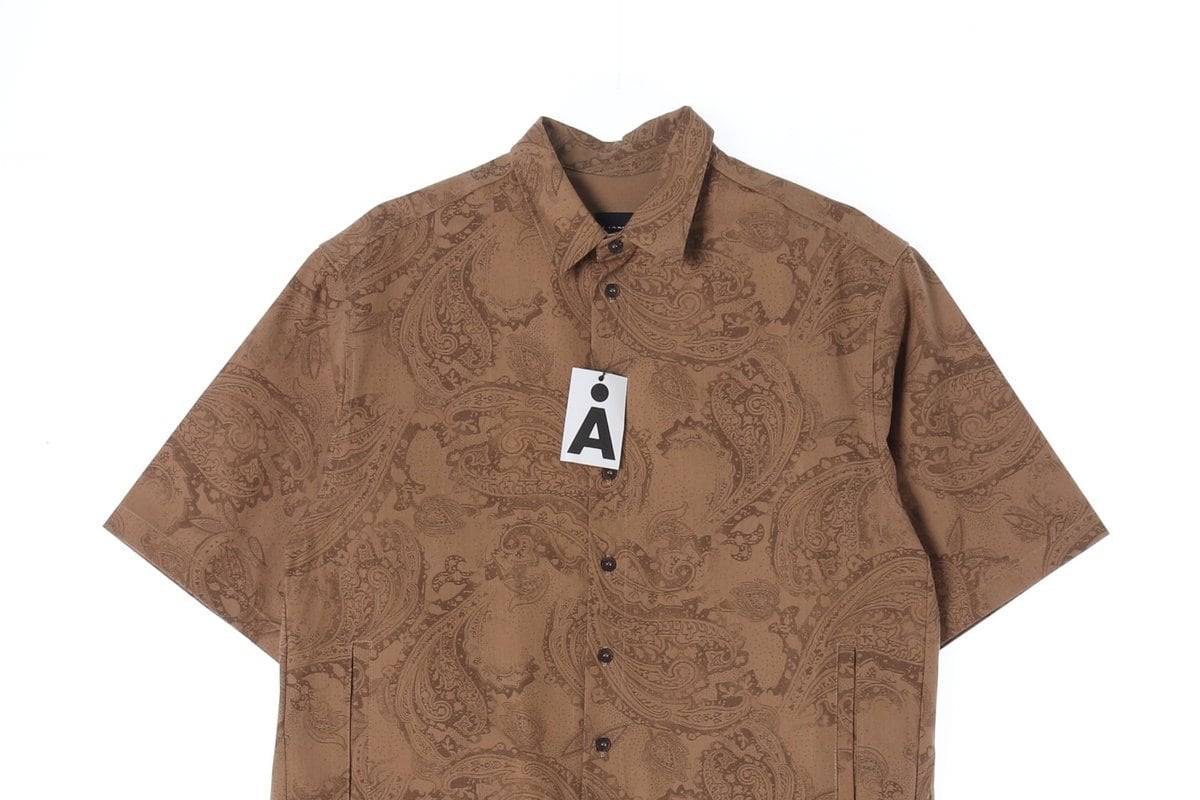 아조바이아조 브라운 패턴 반팔 오버핏 셔츠 상세 이미지 2