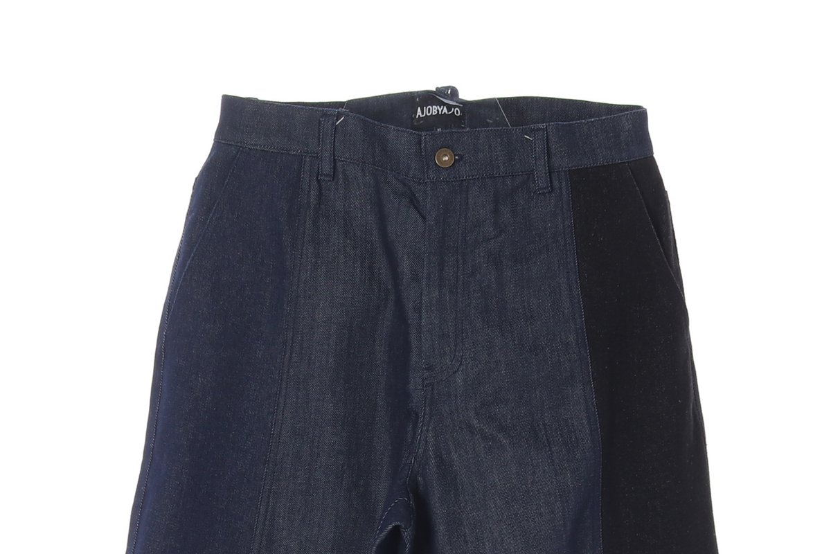 아조바이아조 네이비 진청 믹스 배색 데님 진 청바지 이미지 2