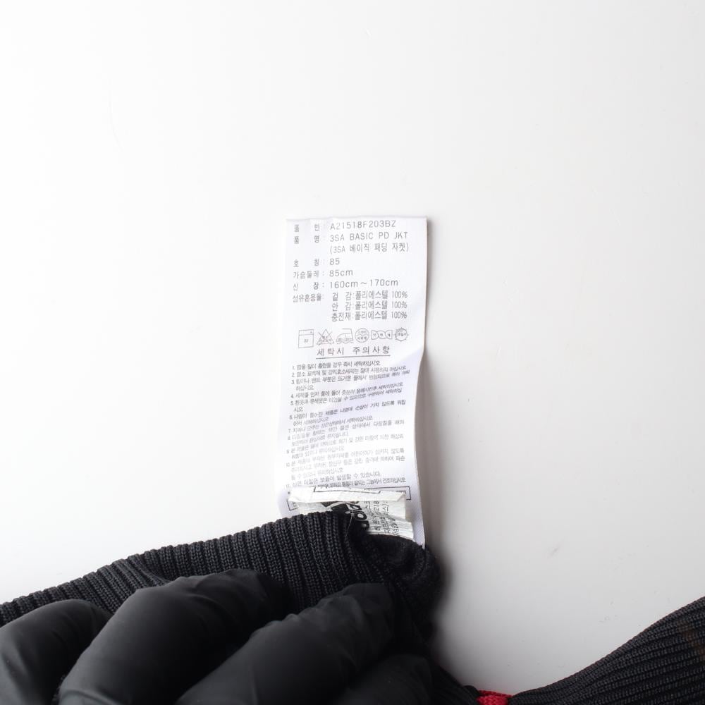 아디다스 블랙 핑크 삼선 베이직 패딩 집업재킷 상세 이미지 7