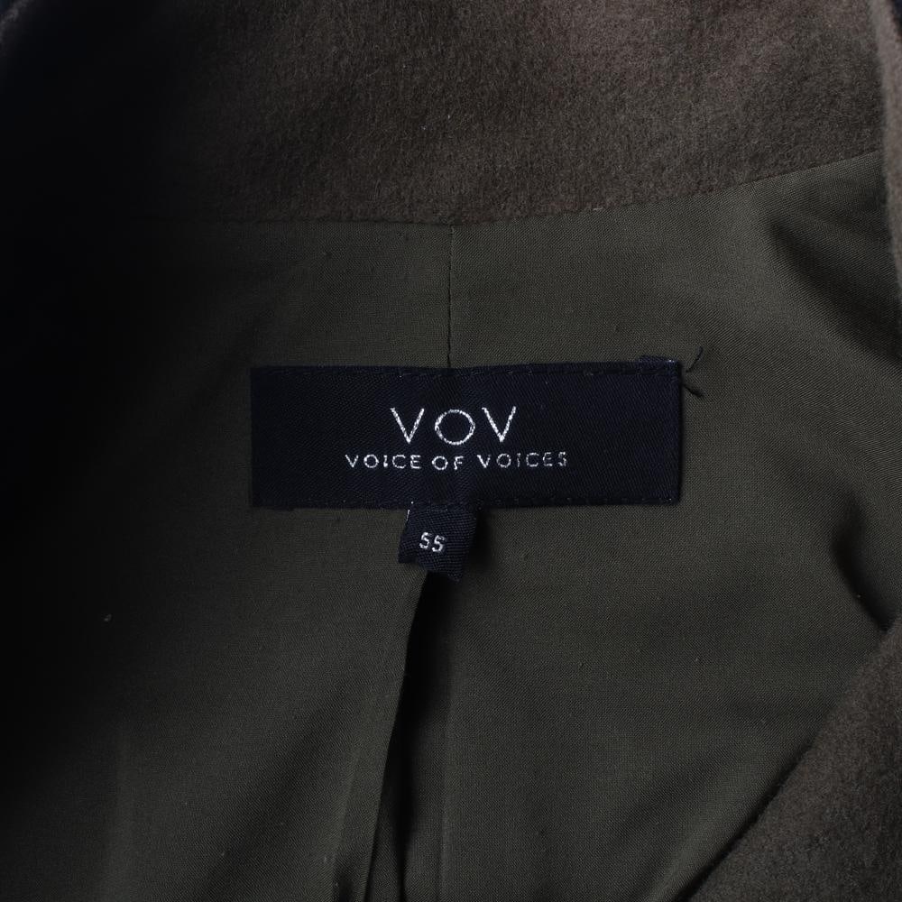 VOV보브 카키 배색 금장 블랙 울 숏 코트 재킷 이미지 6