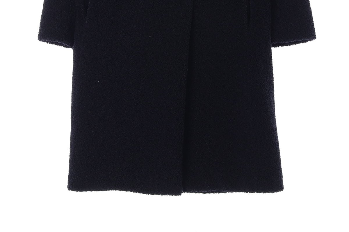 지오송지오 블랙 뽀글이 무스탕 퍼 롱 코트 상세 이미지 4