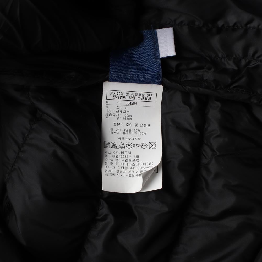 리복 로고 노카라 경량 롱 패딩 재킷 상세 이미지 7