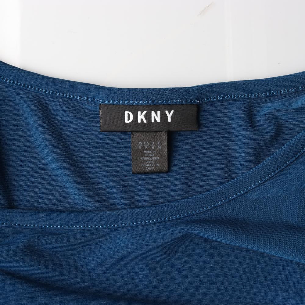 DKNY디케이엔와이 블루 드레이프 반팔 롱 원피스 이미지 6