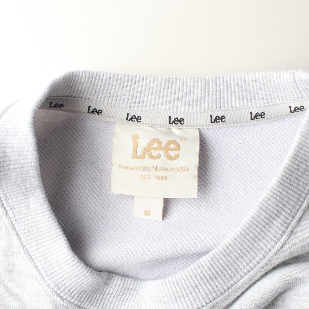 LEE리 부클 로고 오트밀 크롭 맨투맨 스웨트셔츠 이미지 5
