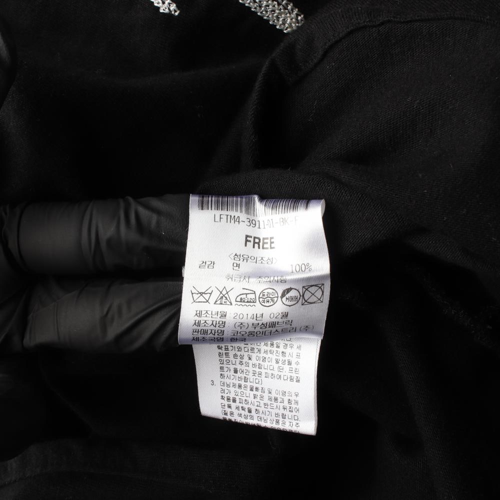 럭키슈에뜨 블랙 민소매 프린팅 오버핏 롱 티셔츠 이미지 7