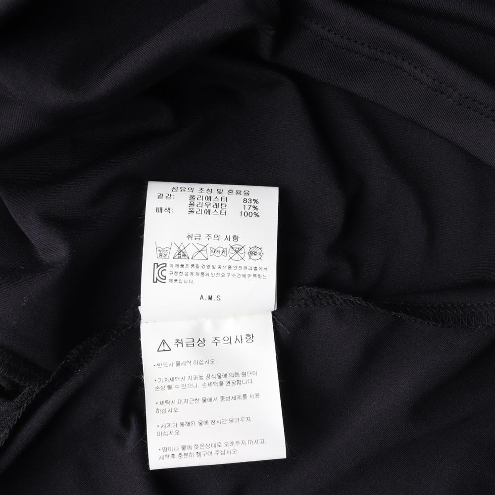 데상트 옐로우 로고 긴팔 기능성 스포츠 티셔츠 블랙 상세 이미지 6