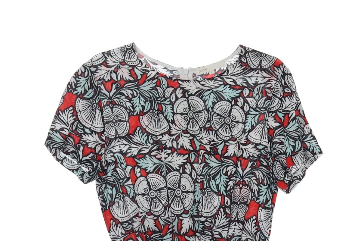 마쥬 블랙 패턴 밴딩 반팔 원피스 드레스 상세 이미지 2