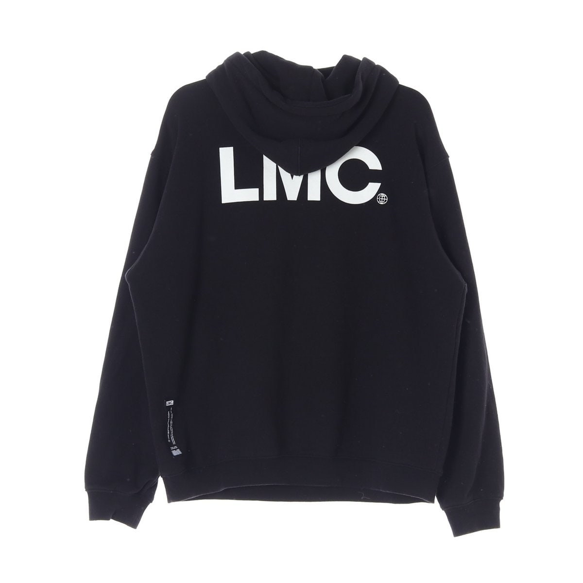 LMC엘엠씨 블랙 백로고 기모 후드 티셔츠 오버핏 이미지 4