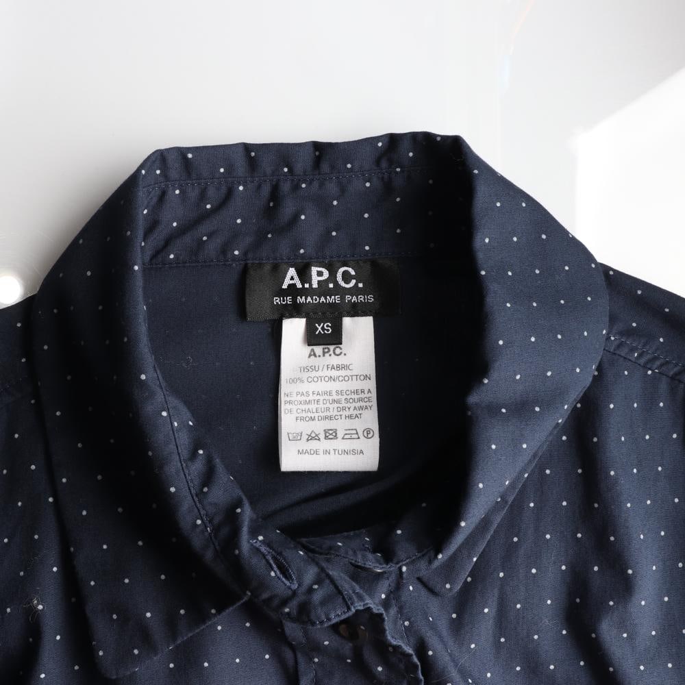 APC아페쎄 네이비 잔도트 긴팔 셔츠 이미지 5