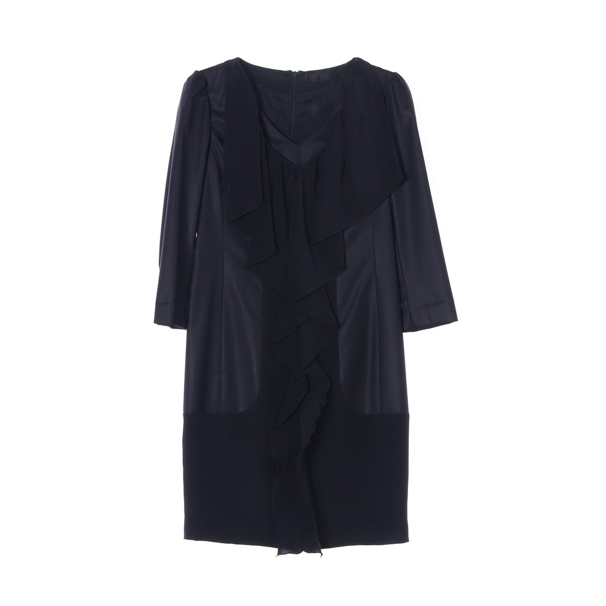 아이잗컬렉션 실크100% 러플 새틴 원피스 드레스 상세 이미지 1