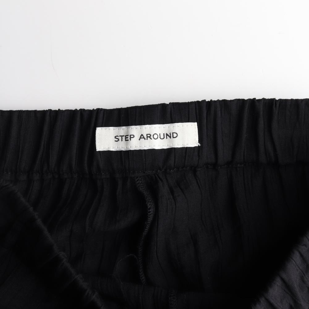 스텝어라운드 블랙 크링클 밴딩 와이드팬츠 바지 이미지 6