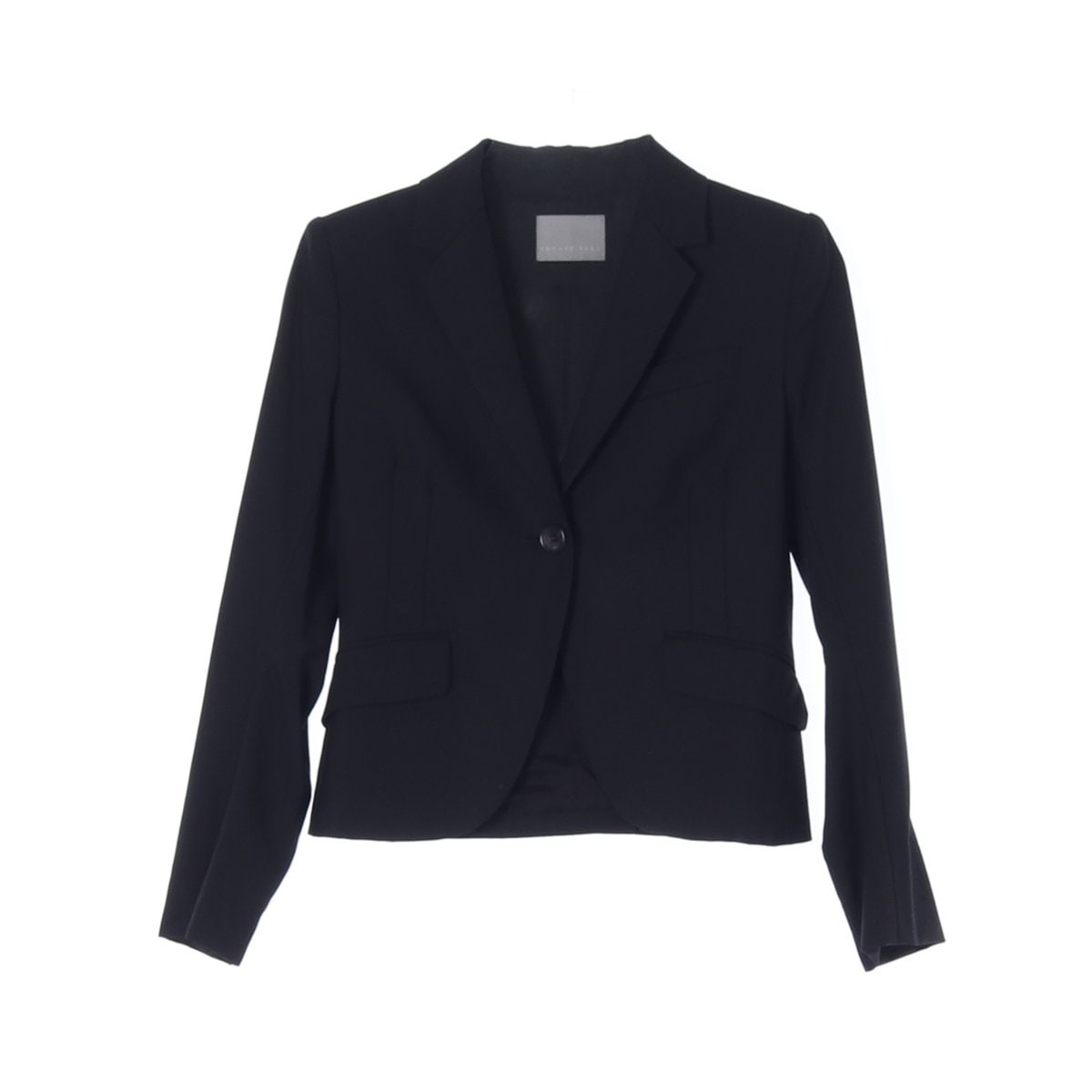 띠어리 울88% 블랙 테일러드 원버튼 싱글 숏 재킷 이미지 1