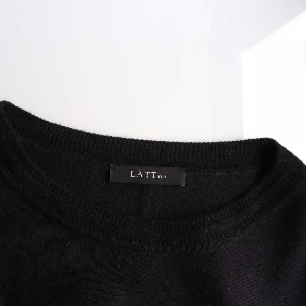 LATT 레이스 소매 블랙 울 니트 블라우스 상세 이미지 5