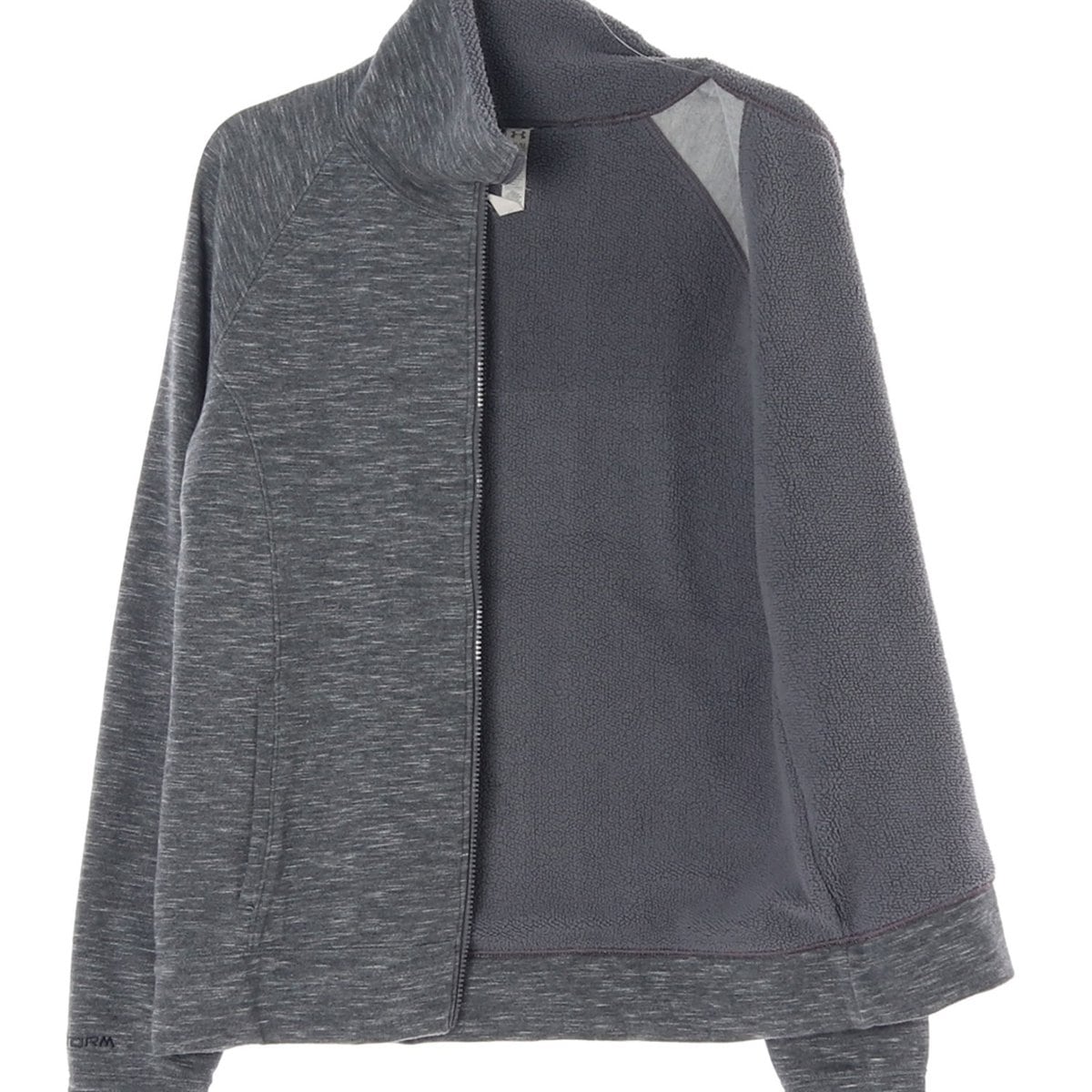 언더 아머 멜란지 그레이 플리스 하이넥 집업재킷 상세 이미지 4