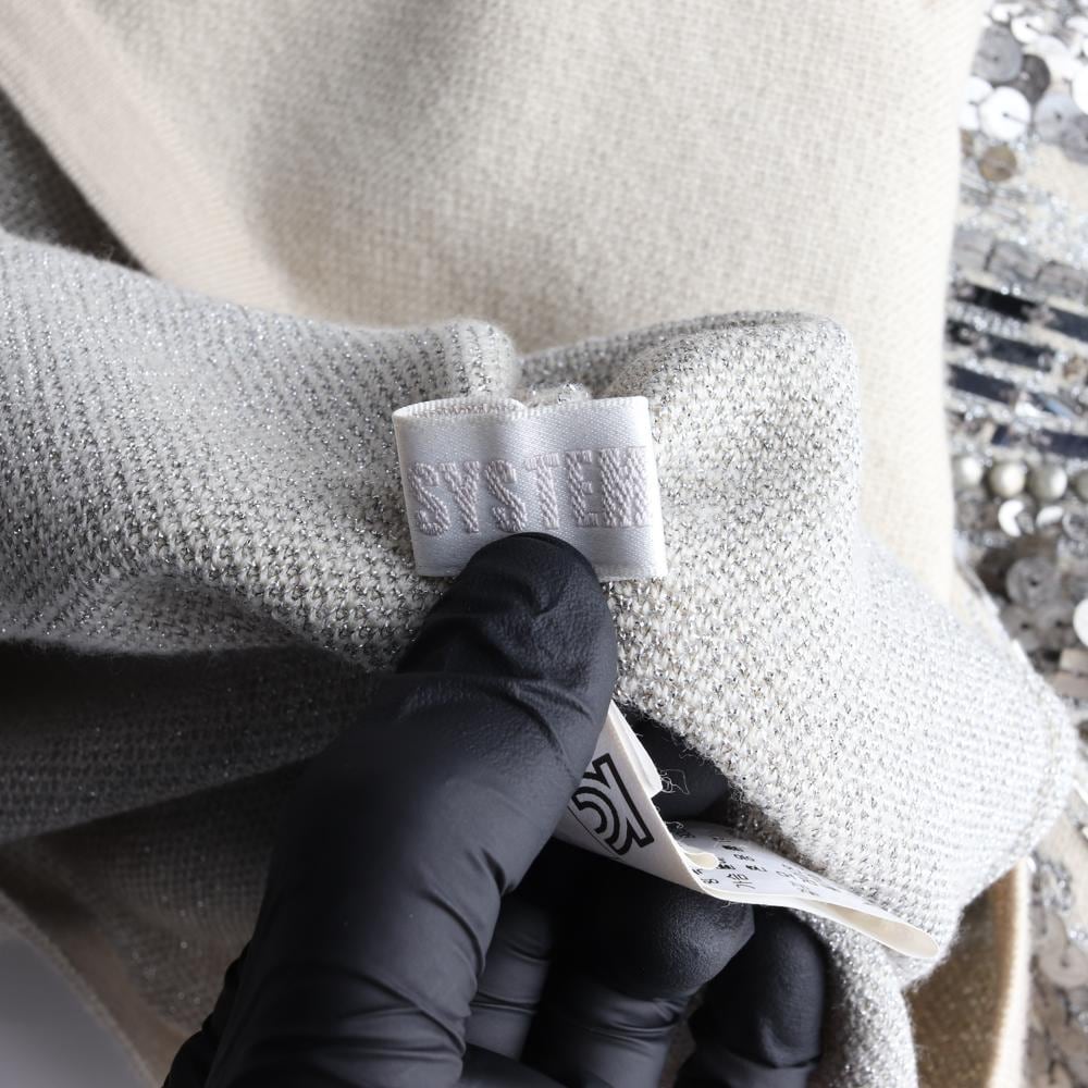 시스템 스팽글 펄 민소매 울82% 니트 탑 상세 이미지 6