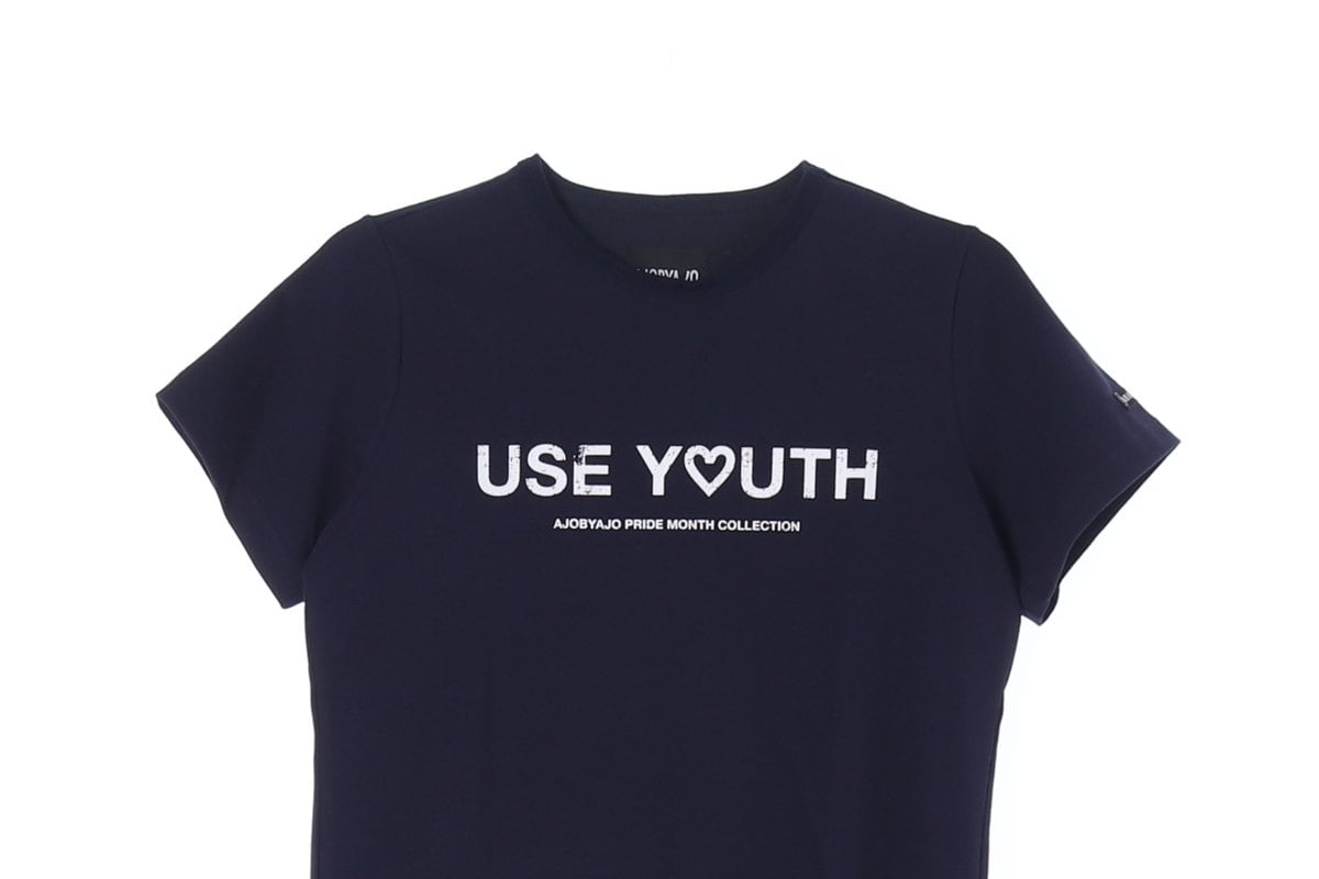 아조바이아조 USE YOUTH 프린팅 네이비 반팔 티셔츠 상세 이미지 2