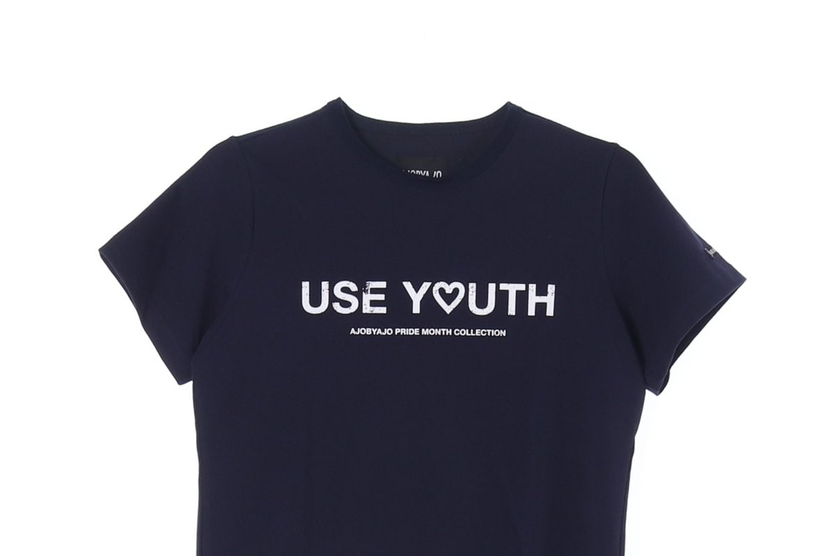 아조바이아조 USE YOUTH 프린팅 네이비 반팔 티셔츠 이미지 2