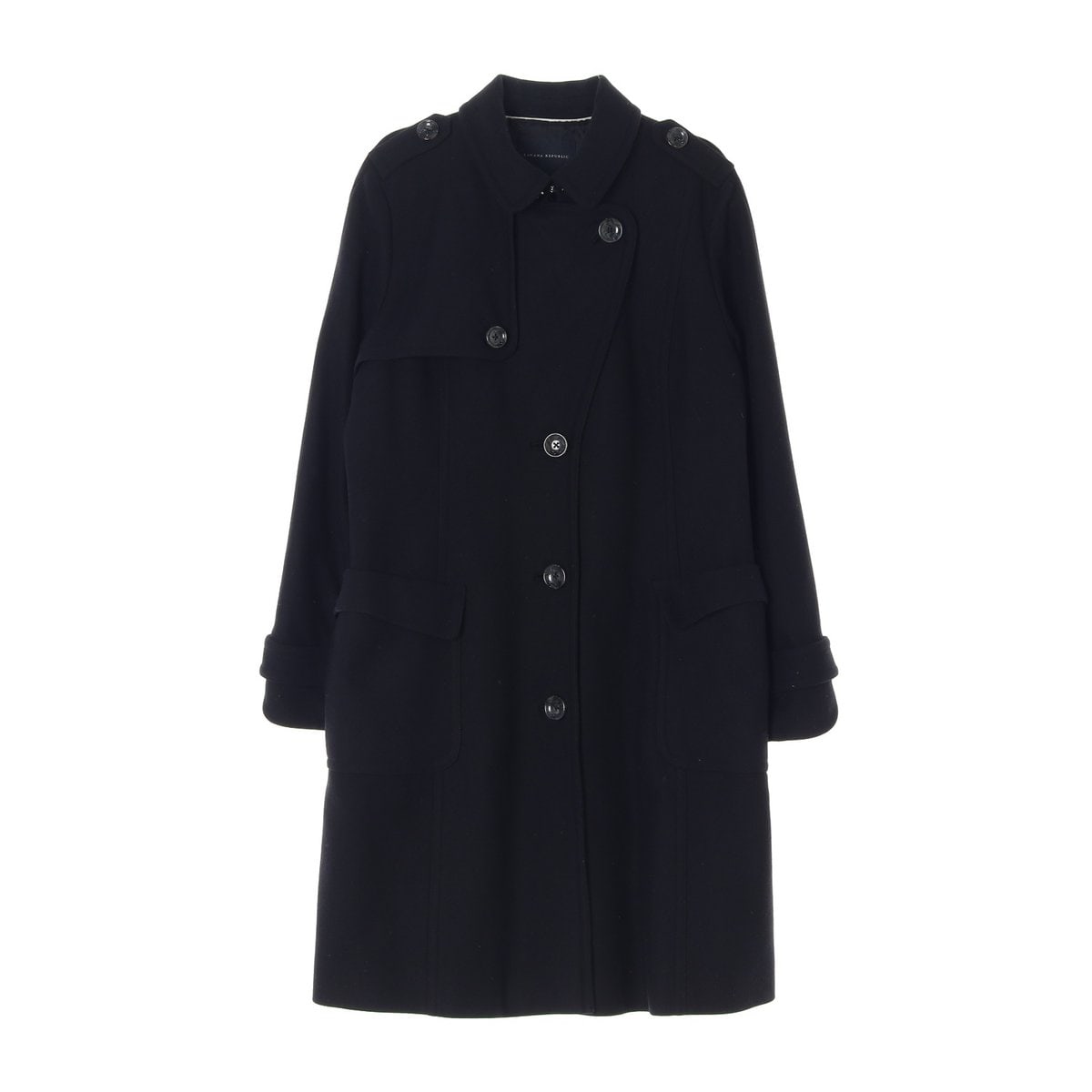 바나나리퍼블릭 블랙 트랜치코트 롱 울코트 이미지 1